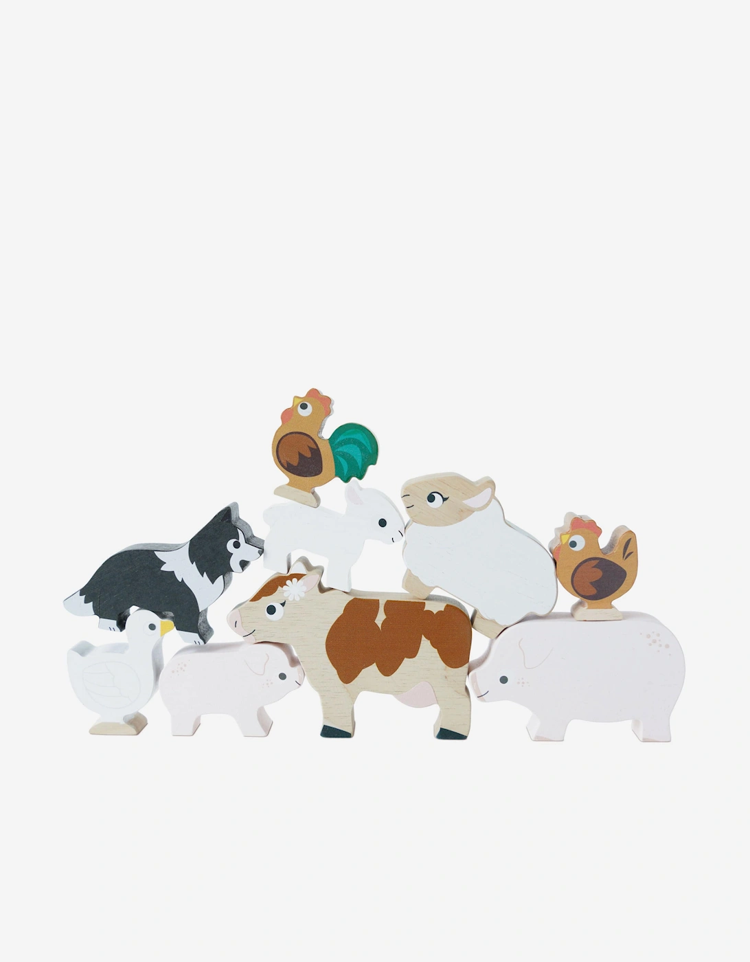 Farmyard Stacking Animals & Bag-10 Piece (W:7 x D:2 x H:6cm)