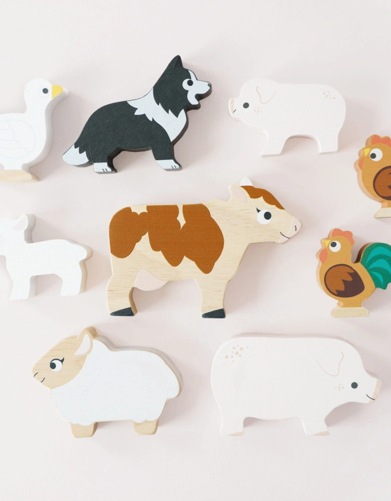 Farmyard Stacking Animals & Bag-10 Piece (W:7 x D:2 x H:6cm)