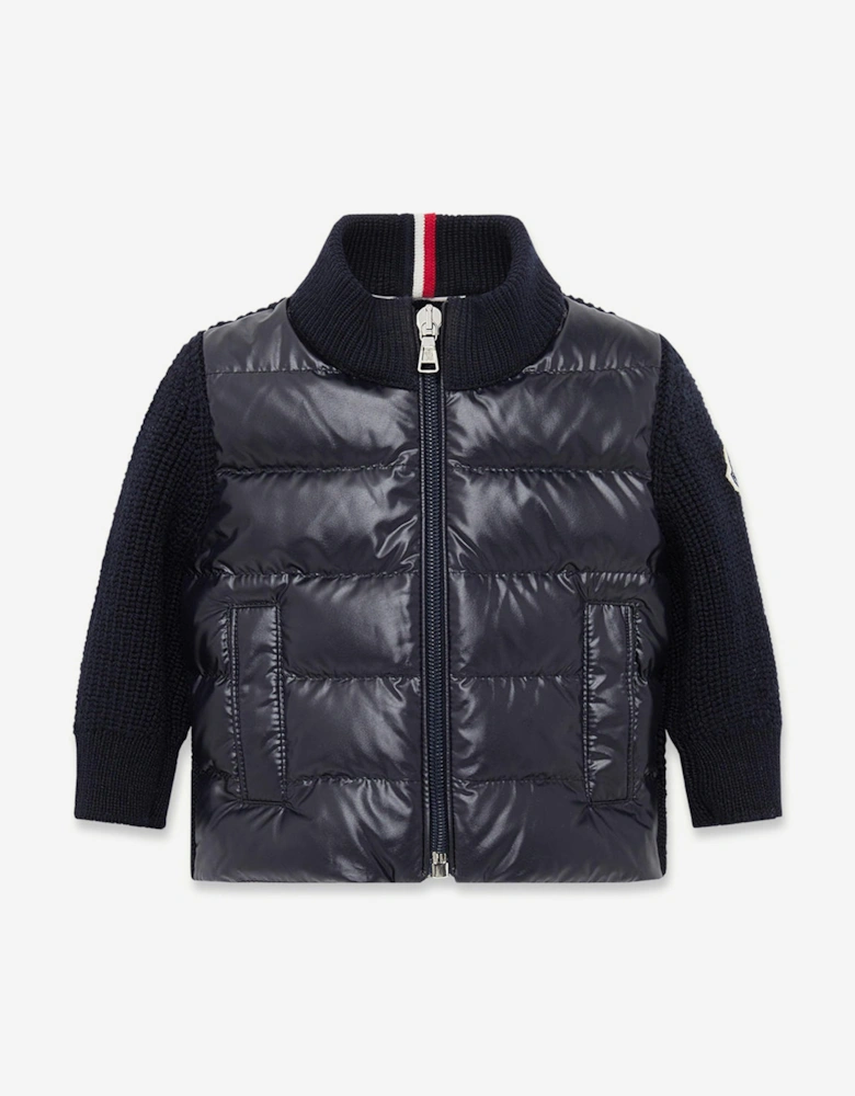 Baby Boys Down Padded Cardigan in Navy