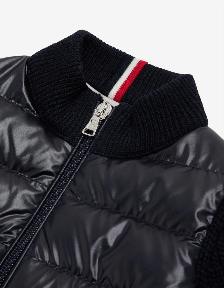 Baby Boys Down Padded Cardigan in Navy