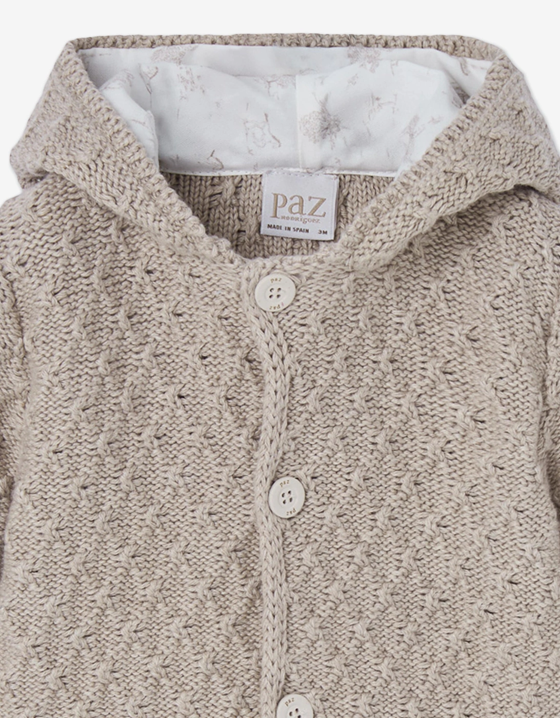 Baby Knitted Coat in Beige
