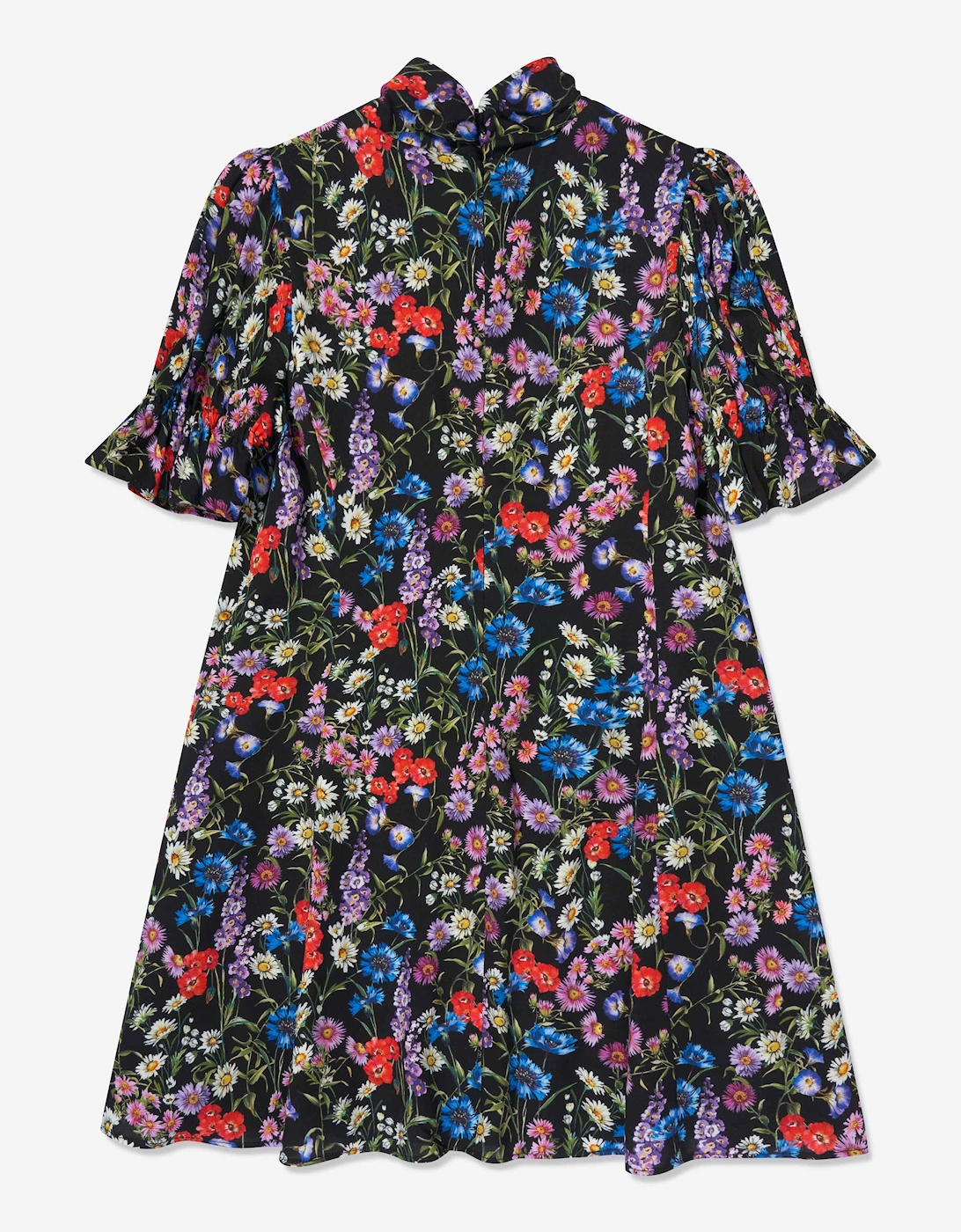 Girls Silk Wildflowers Dress in Black
