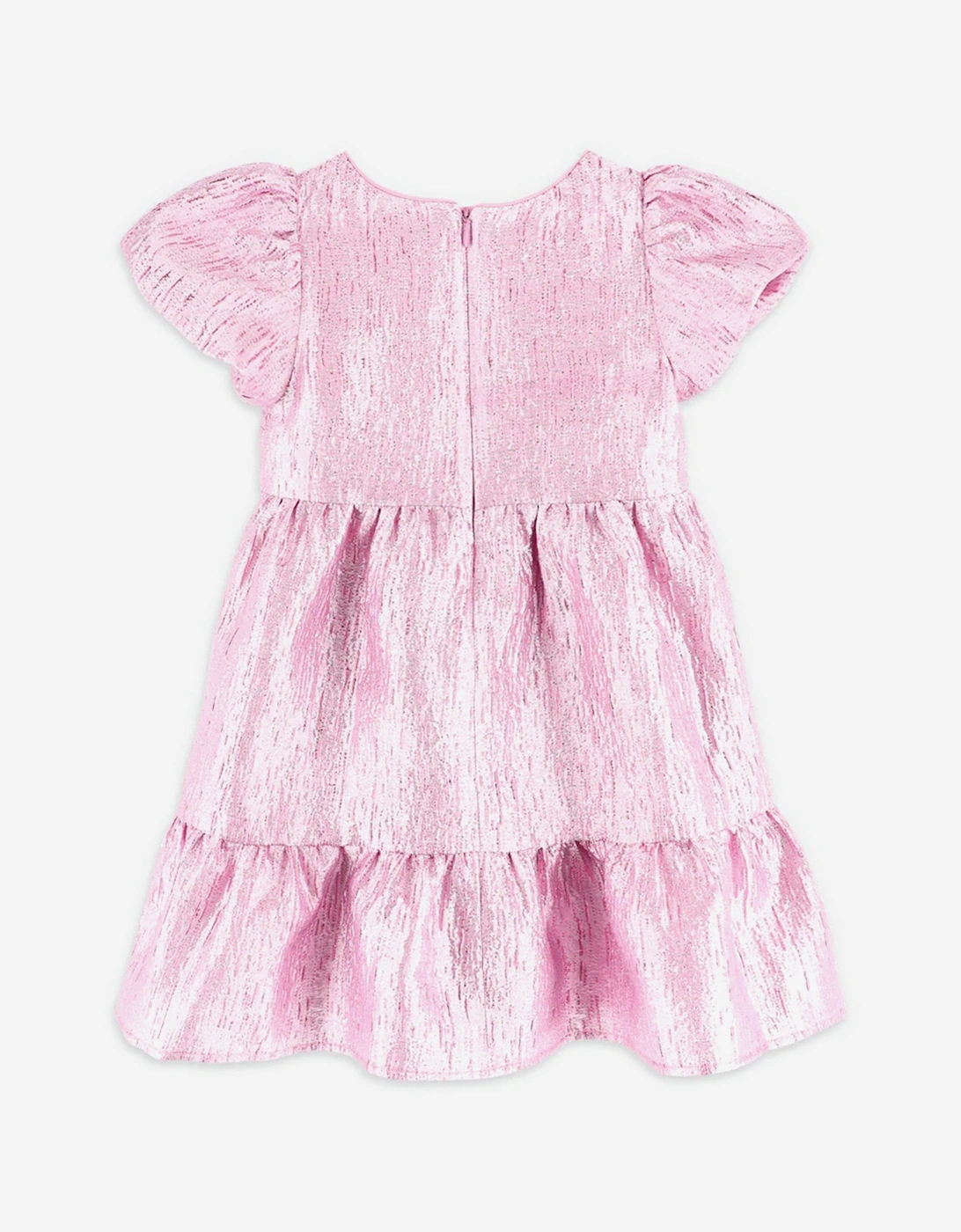 Angels Face Girls Isadora Metallic Tiered Dress in Pink