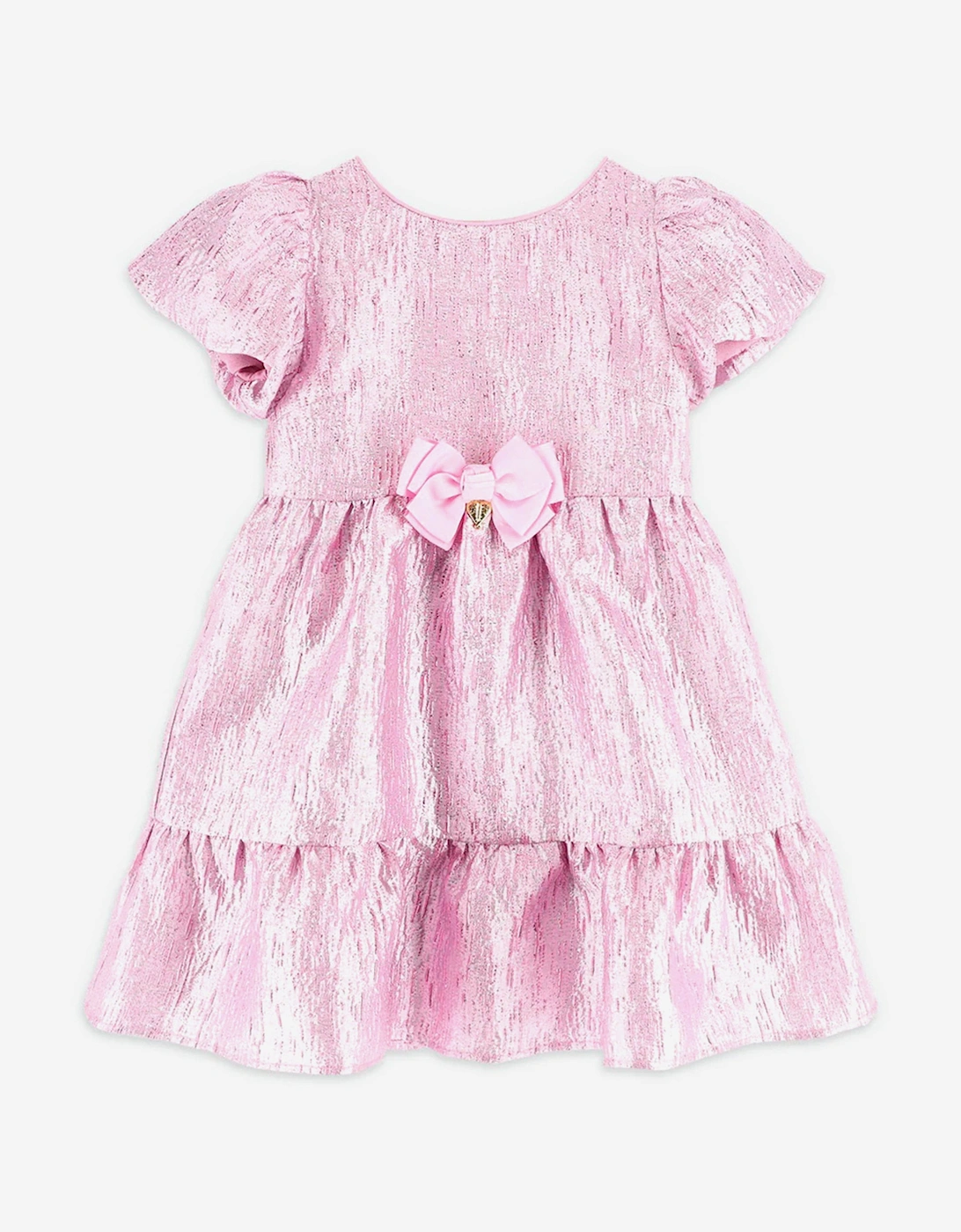 Angels Face Girls Isadora Metallic Tiered Dress in Pink