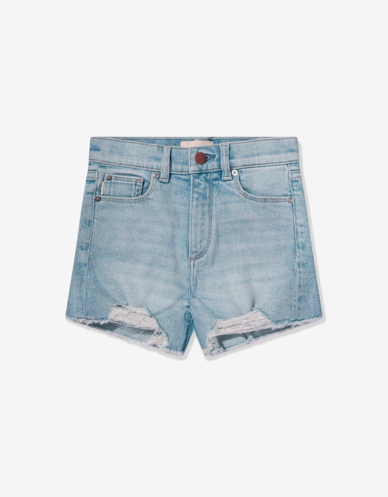 Girls Lucy High Rise Shorts in Blue