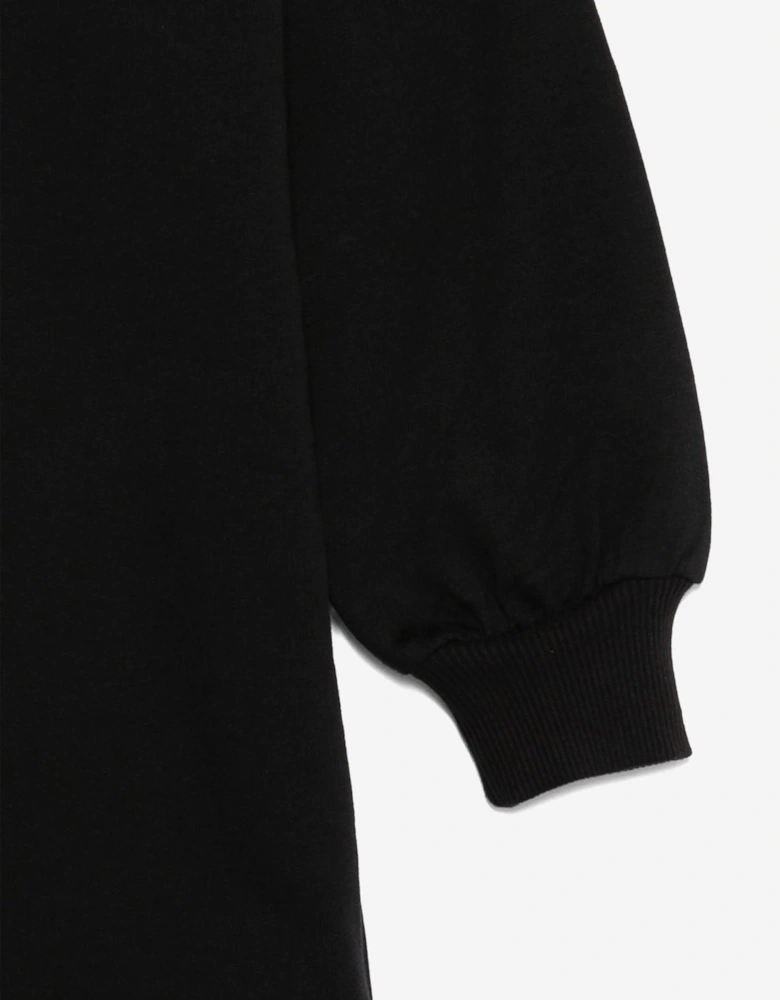 Girls Teddy Logo Sweater Dress in Black