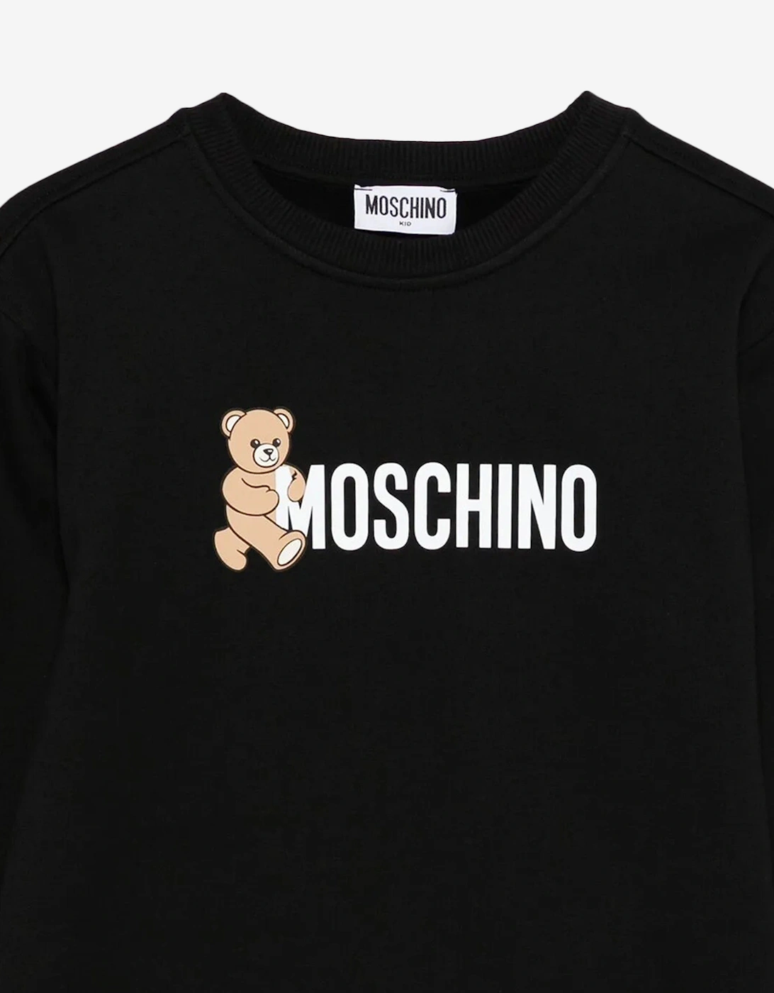 Girls Teddy Logo Sweater Dress in Black