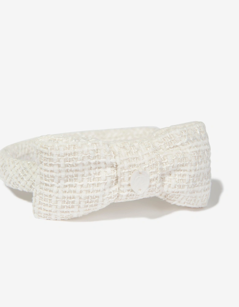 Girls Special Occasion Bow Headband in White