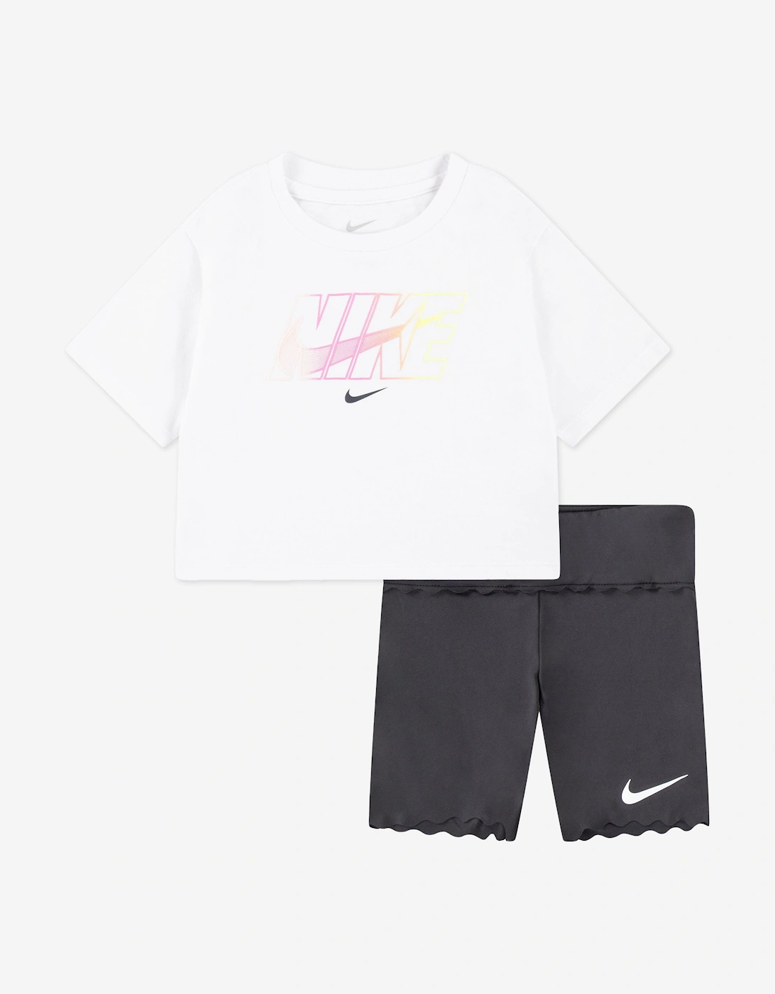Girls Swoosh Motion Short Set in Black, 5 of 4