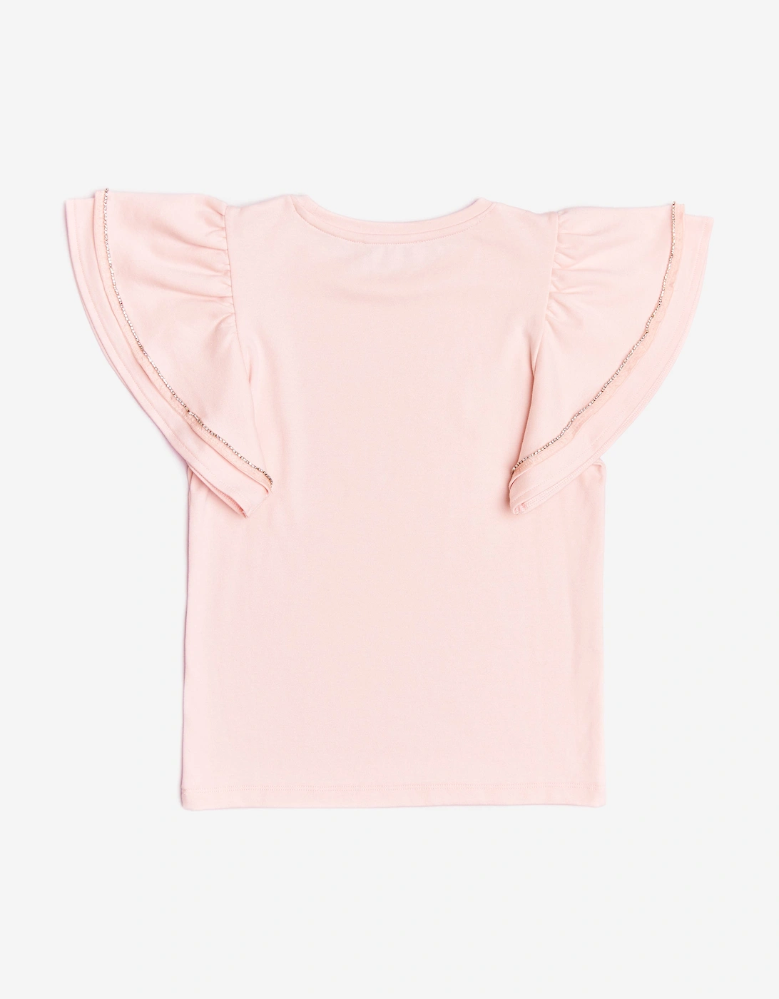 BCBGMAXAZRIA Girls Ruffle Sleeve T-Shirt in Pink