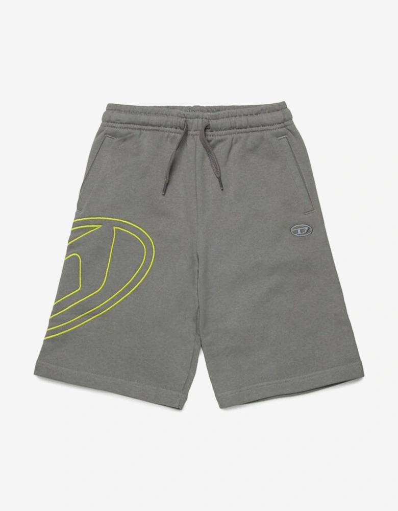 Boys Oval D Logo Sweat Shorts in Grey
