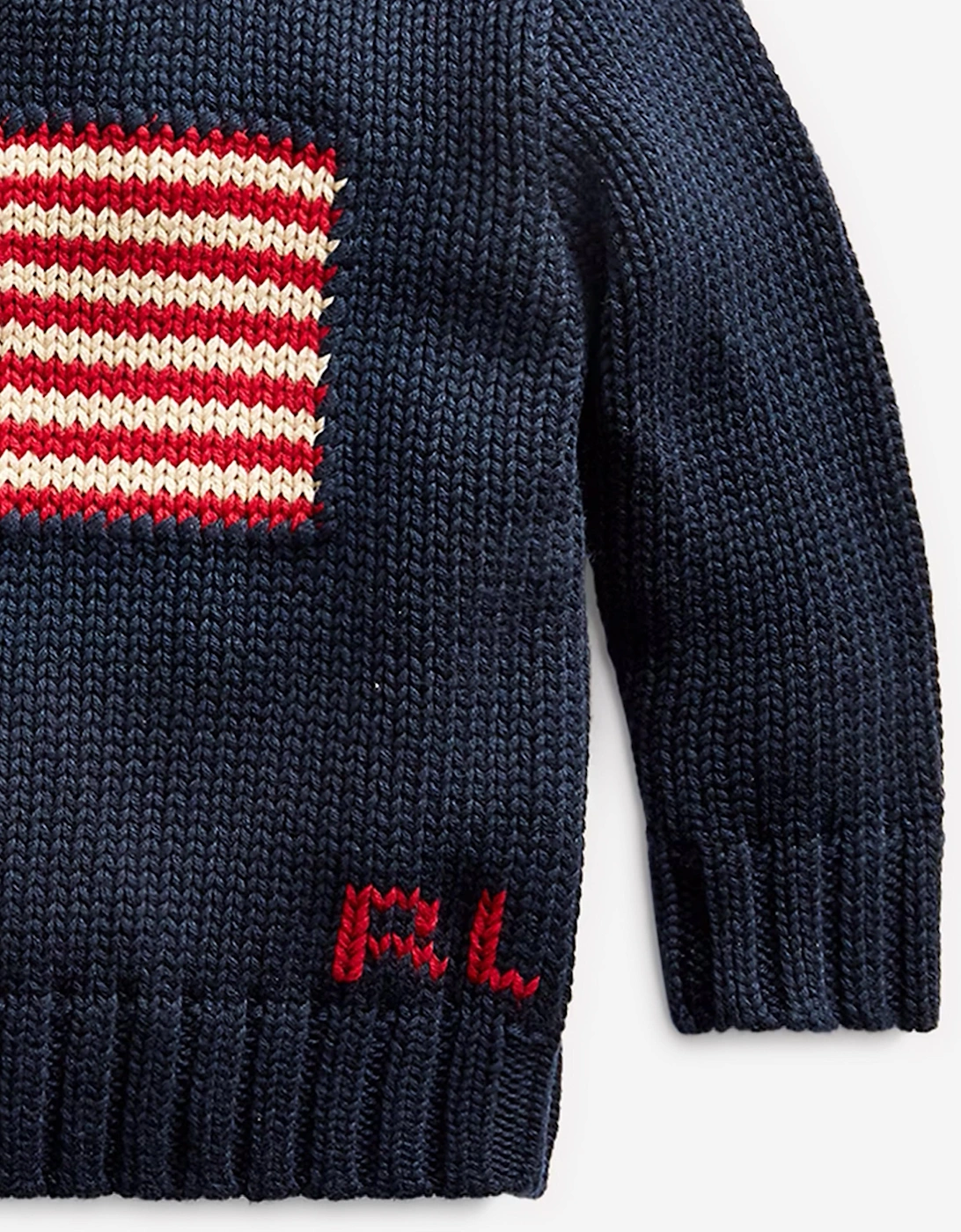 Baby Boys Cotton Flag Jumper in Navy