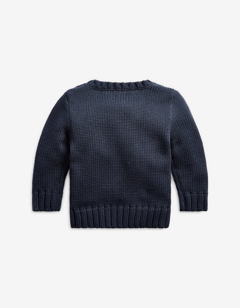 Baby Boys Cotton Flag Jumper in Navy