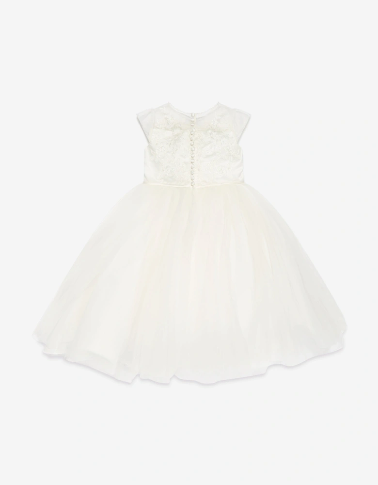 Girls Ceremonial Ballerina Length Dress in Ivory