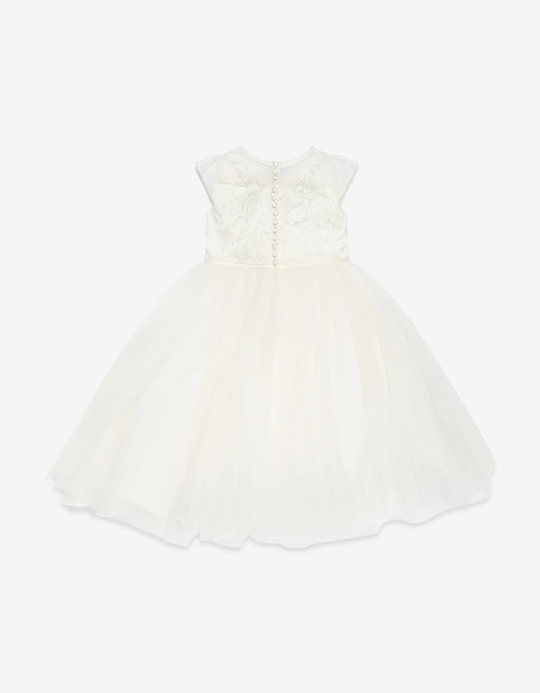Girls Ceremonial Ballerina Length Dress in Ivory