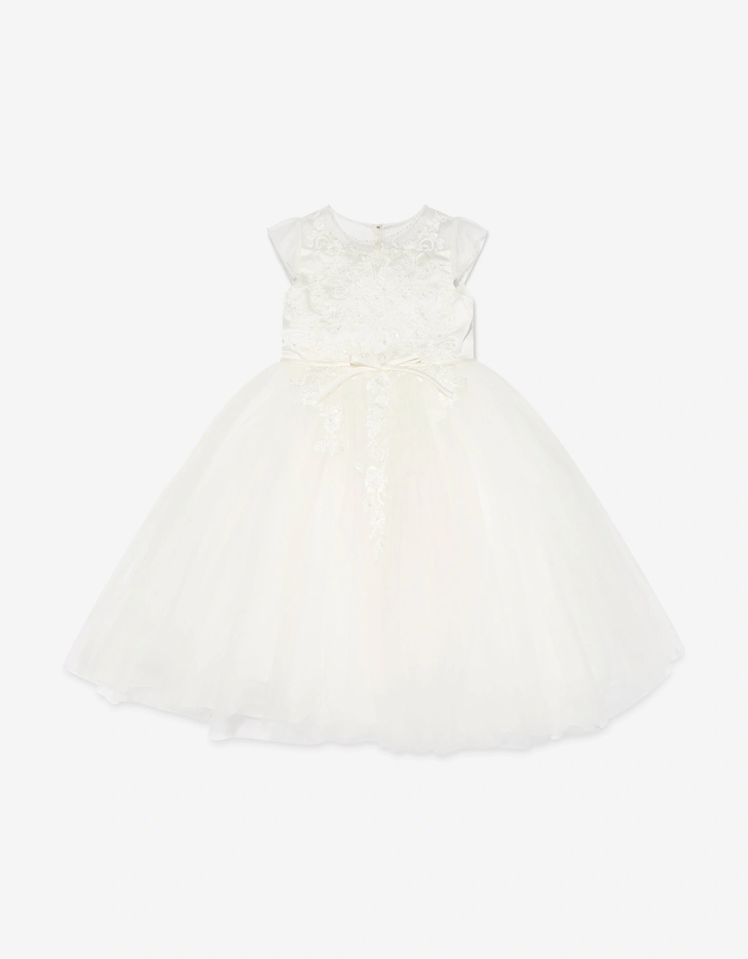 Girls Ceremonial Ballerina Length Dress in Ivory, 5 of 4