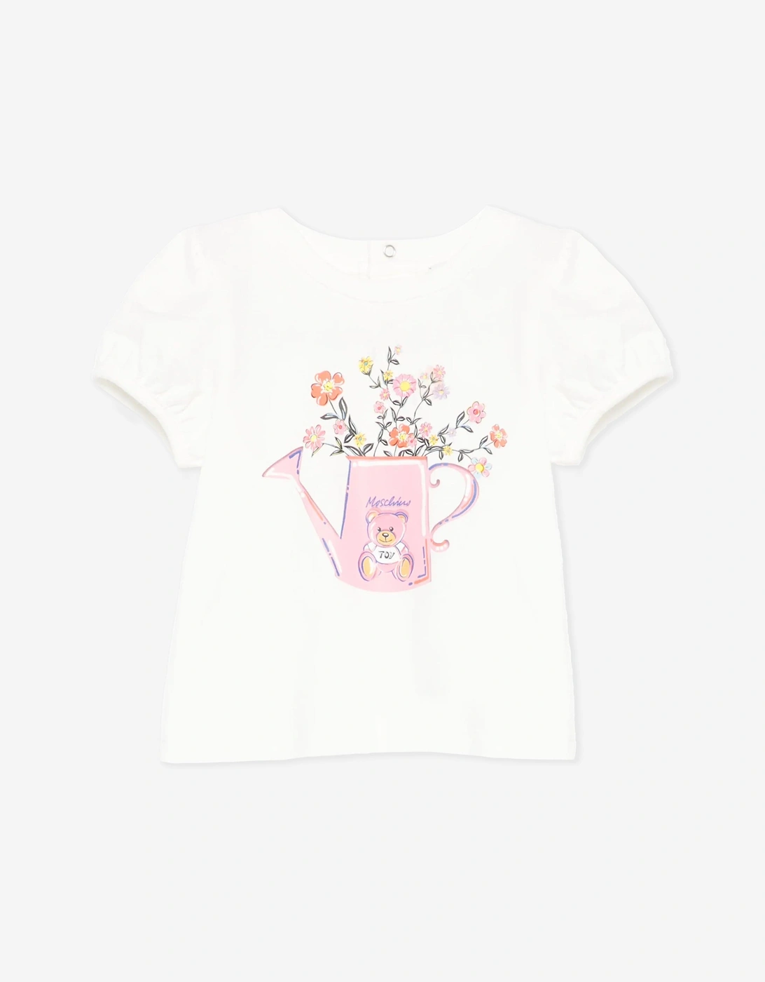 Baby Girls Floral Watering Can T-Shirt in Ivory, 5 of 4