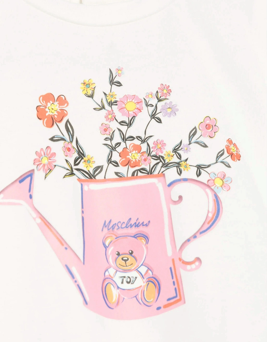 Baby Girls Floral Watering Can T-Shirt in Ivory