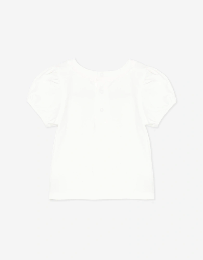 Baby Girls Floral Watering Can T-Shirt in Ivory