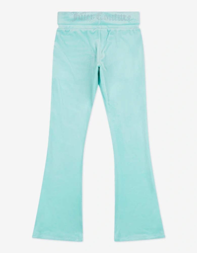 Girls Fold Over Waist Joggers in Blue