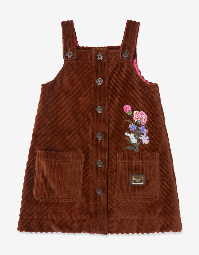 Girls Corduroy Dress in Brown