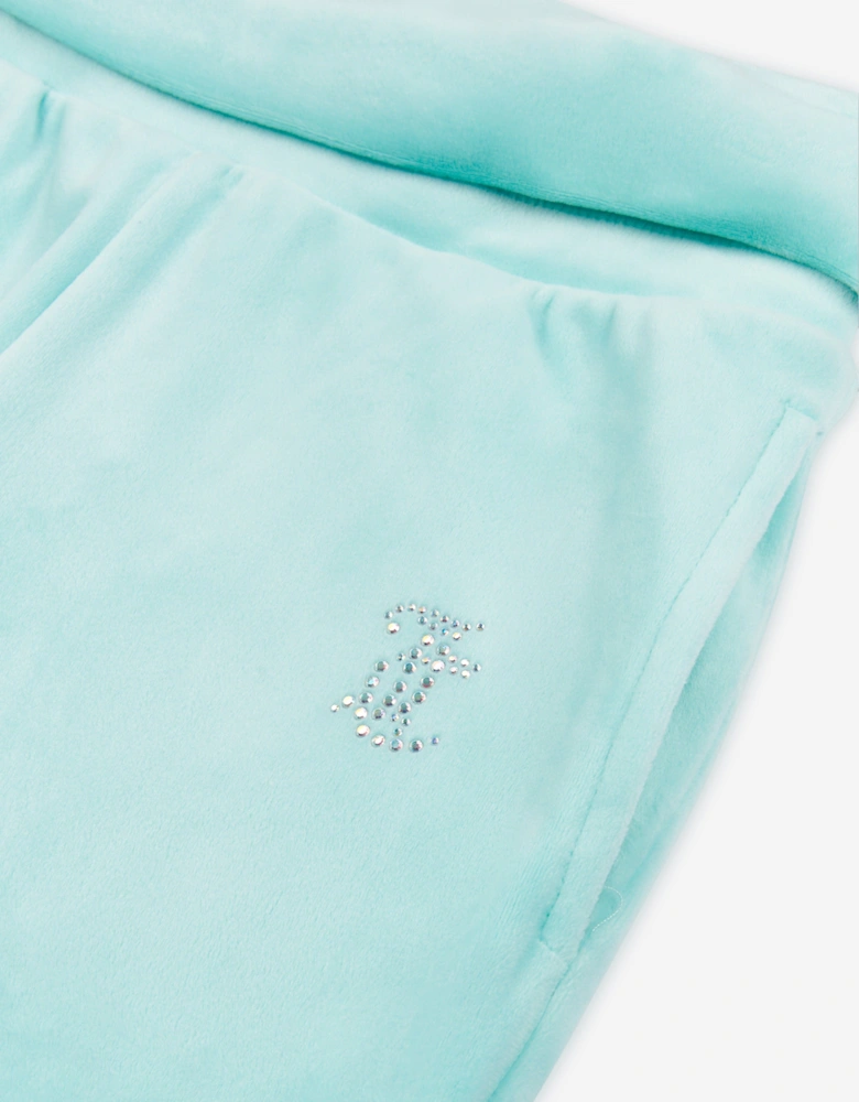 Girls Fold Over Waist Joggers in Blue