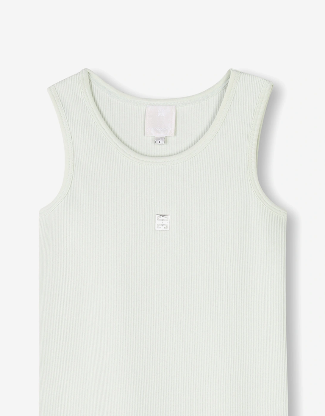 Girls Ribbed Logo Tank Dress in Green