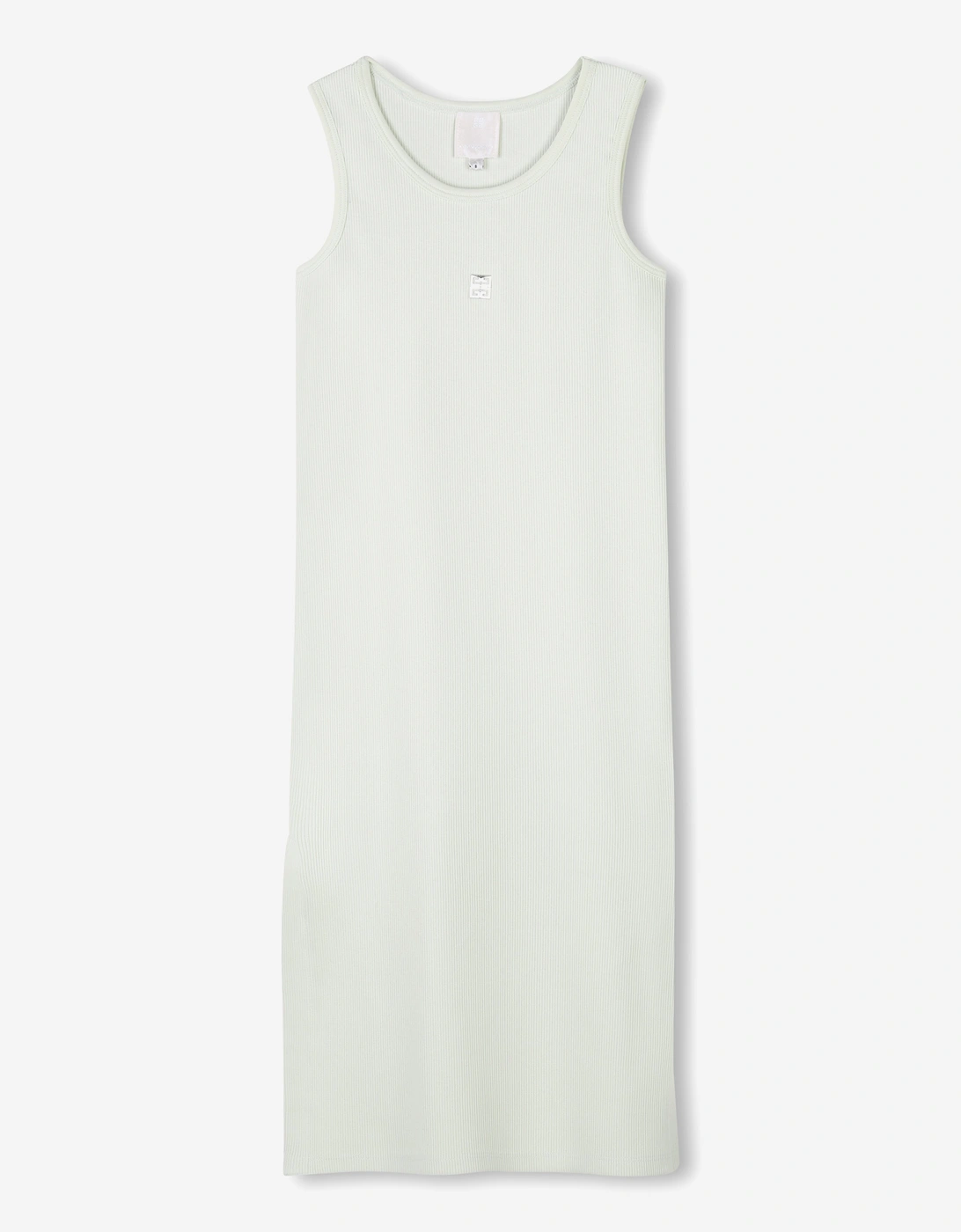 Givenchy Girls Green Ribbed Logo Tank Dress In  4 Years Size 4 Yrs Kids