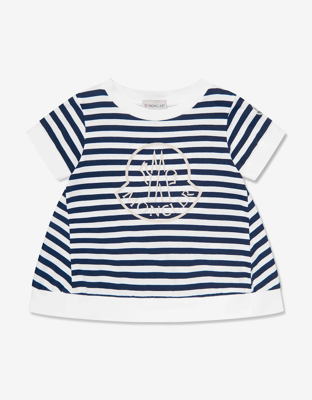 Enfant Girls Striped Logo T-Shirt in Navy, 5 of 4