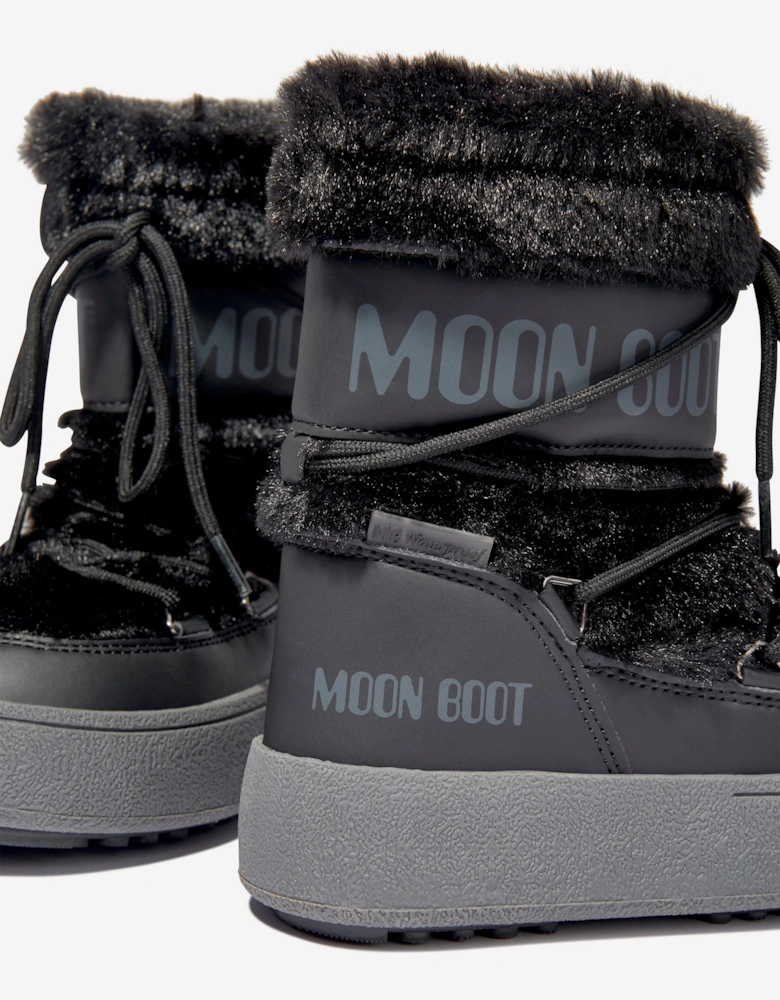 Moon Boot Girls JTrack Faux Fur Snow Boots in Black