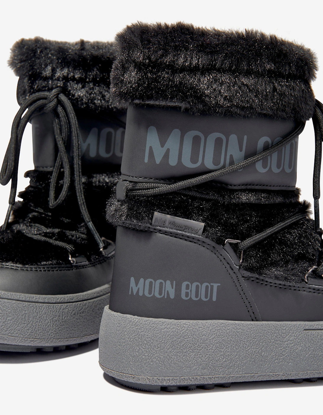 Moon Boot Girls JTrack Faux Fur Snow Boots in Black
