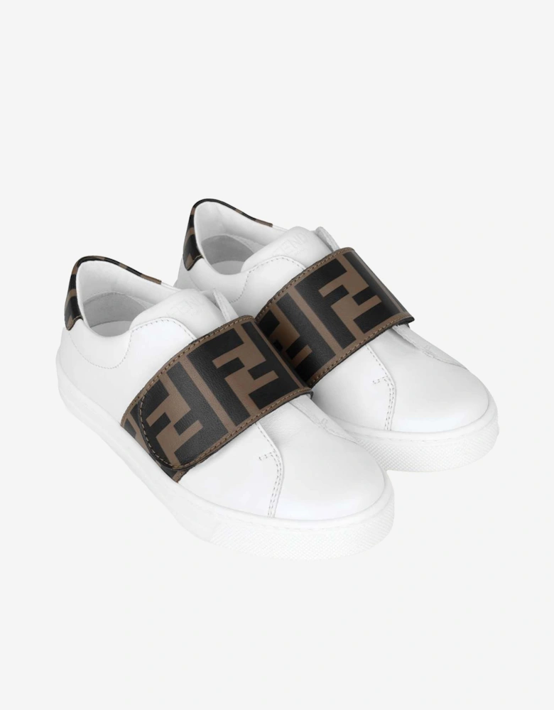 Leather FF Logo Strap Trainers
