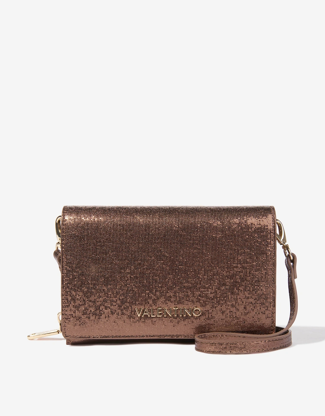 Valentino Girls Brown 'S Ember Flap Bag In Bronze (20Cm) - Size: One Size, Kids
