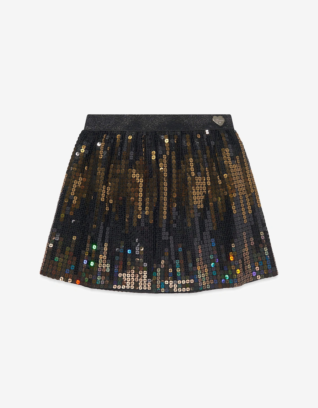 Girls Sequin Mini Skirt in Black, 5 of 4