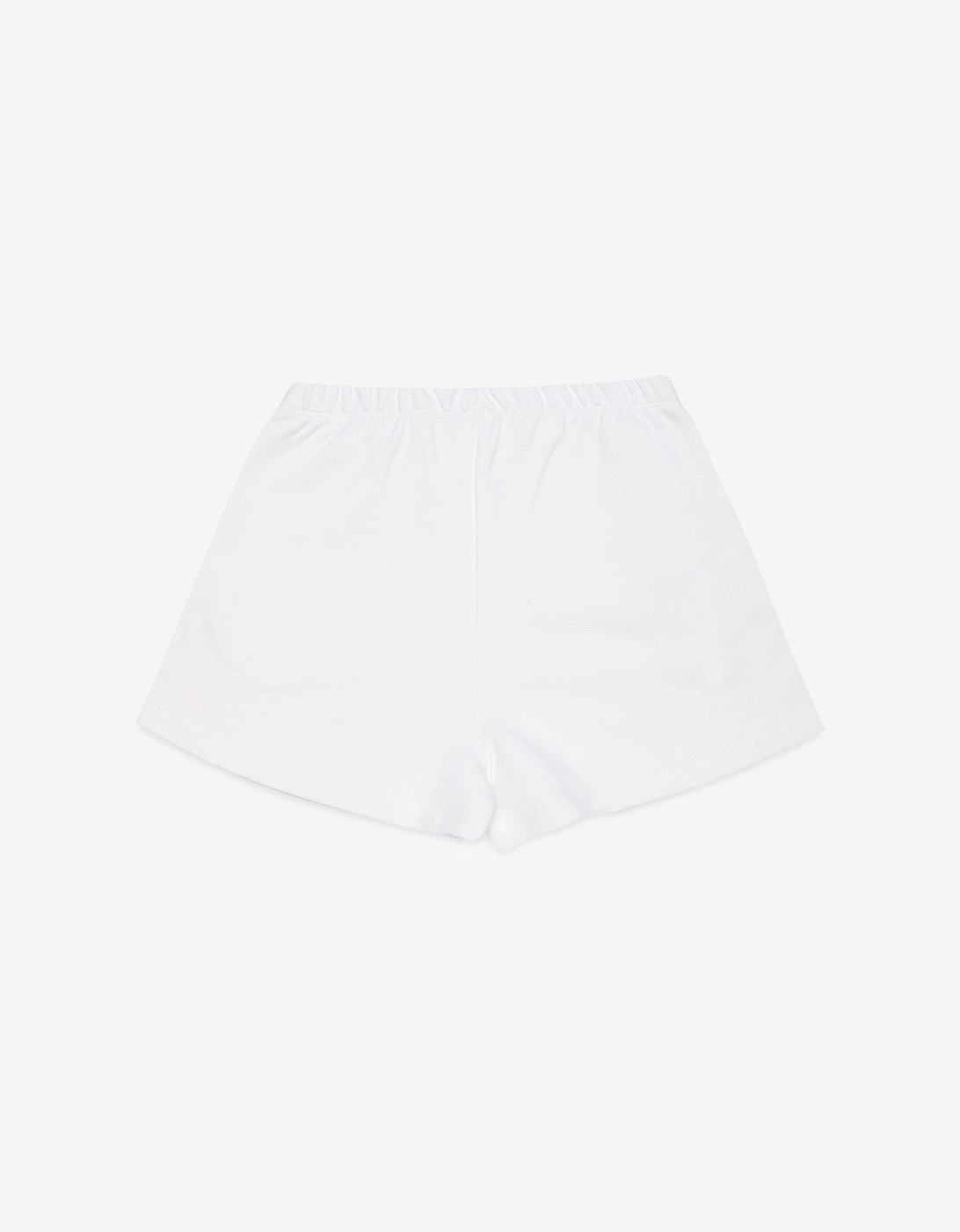Girls Embellished Flower Shorts in White