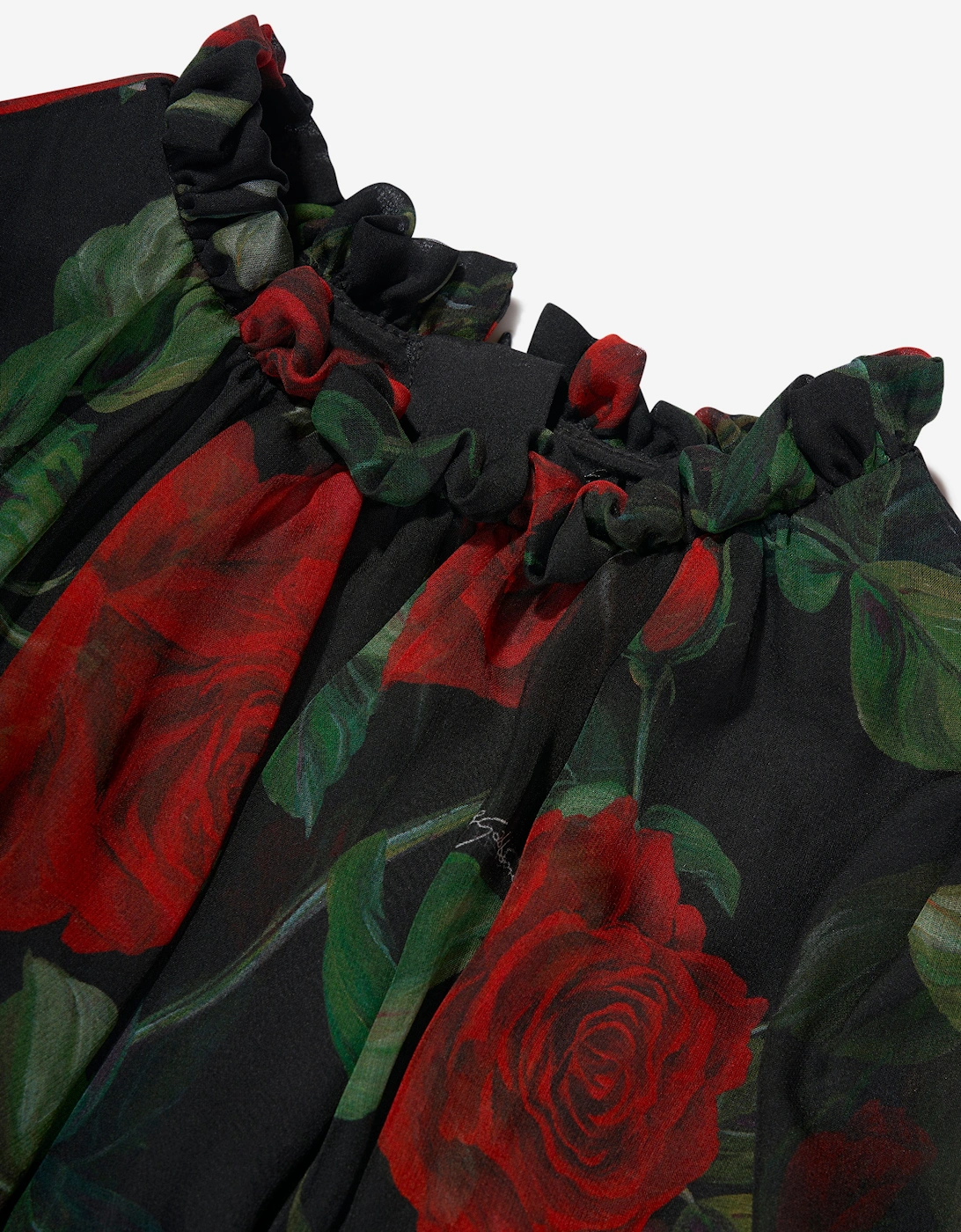 Girls Tulle Rose Dress in Black
