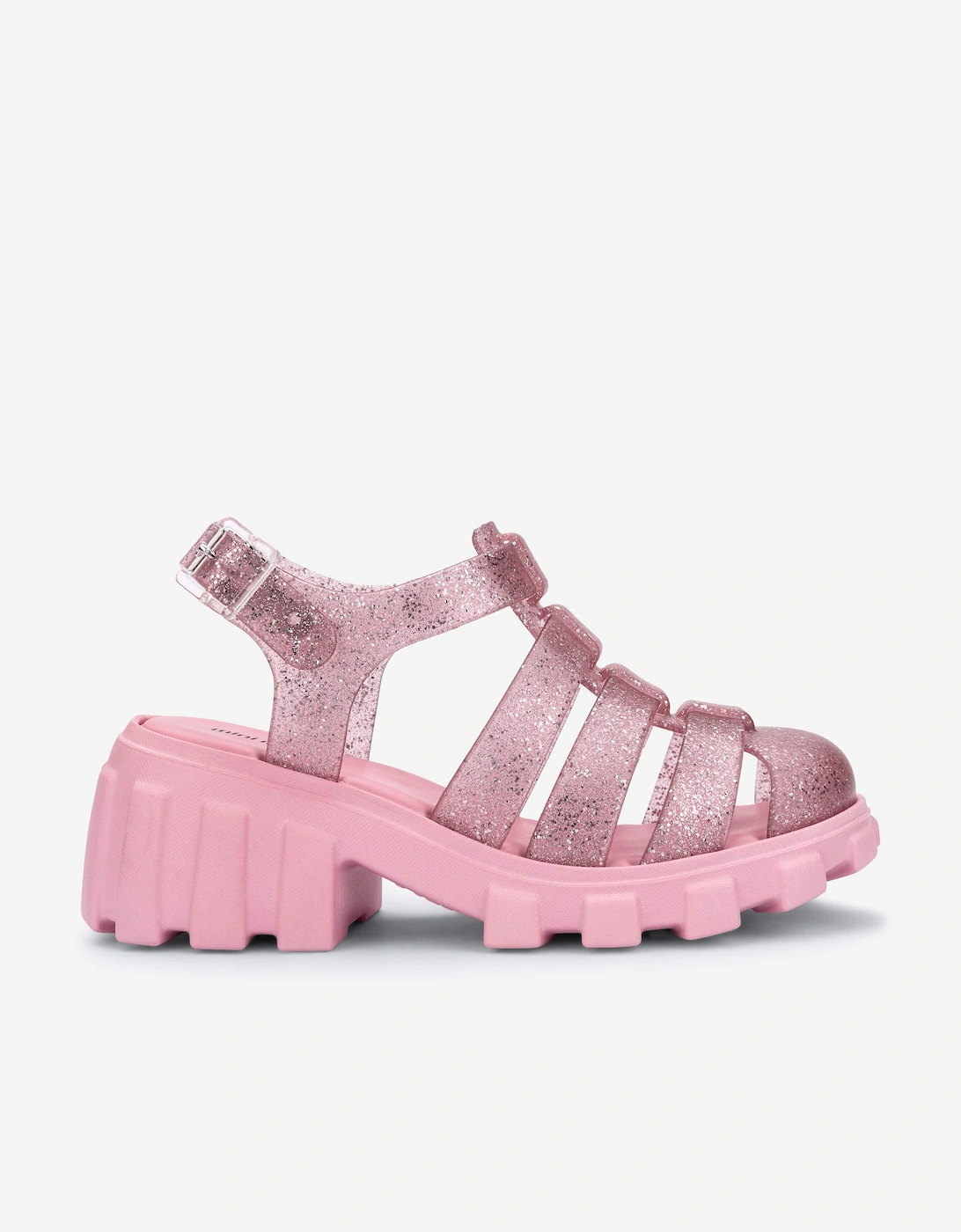 Girl's Mini Melissa Girls Megan Sandals in Pink - Size: 1 (older)