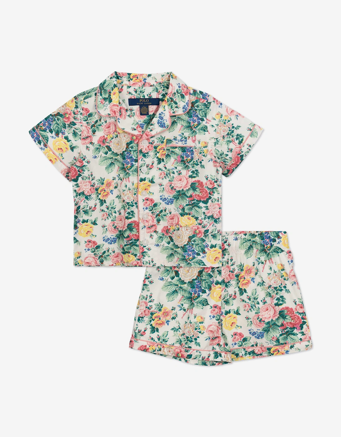Girls Floral Short Pyjamas Set in Multicolour, 5 of 4