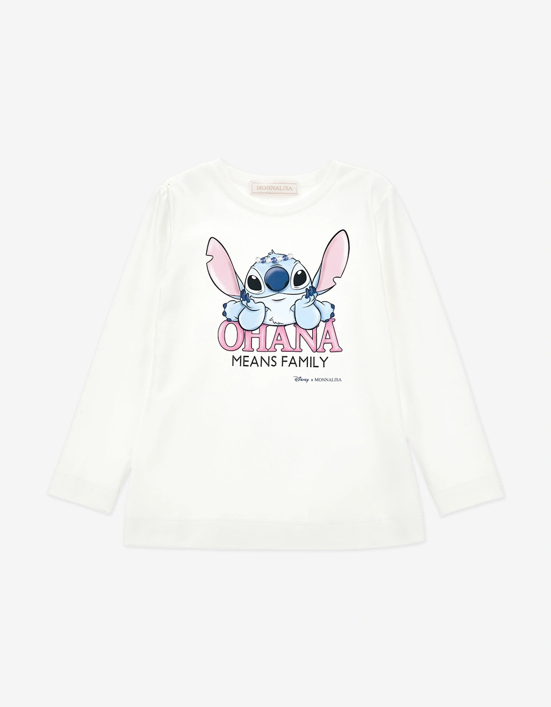 Girls Long Sleeve Stitch T-Shirt in Ivory, 5 of 4