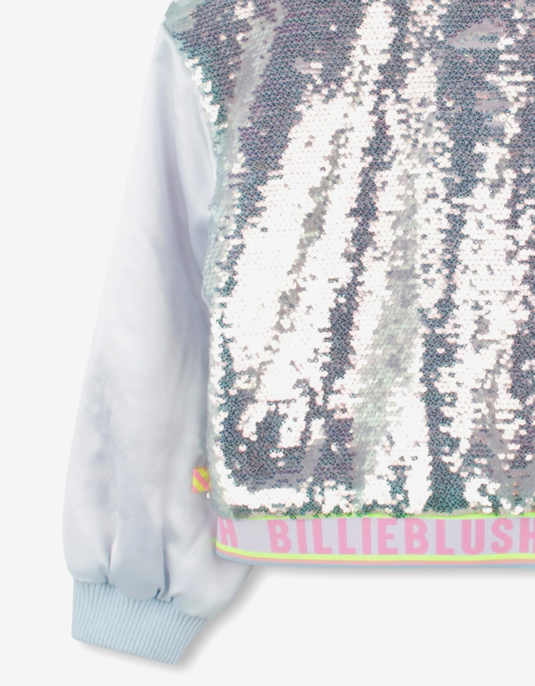 Billieblush Girls Sequin Bomber Jacket in Blue