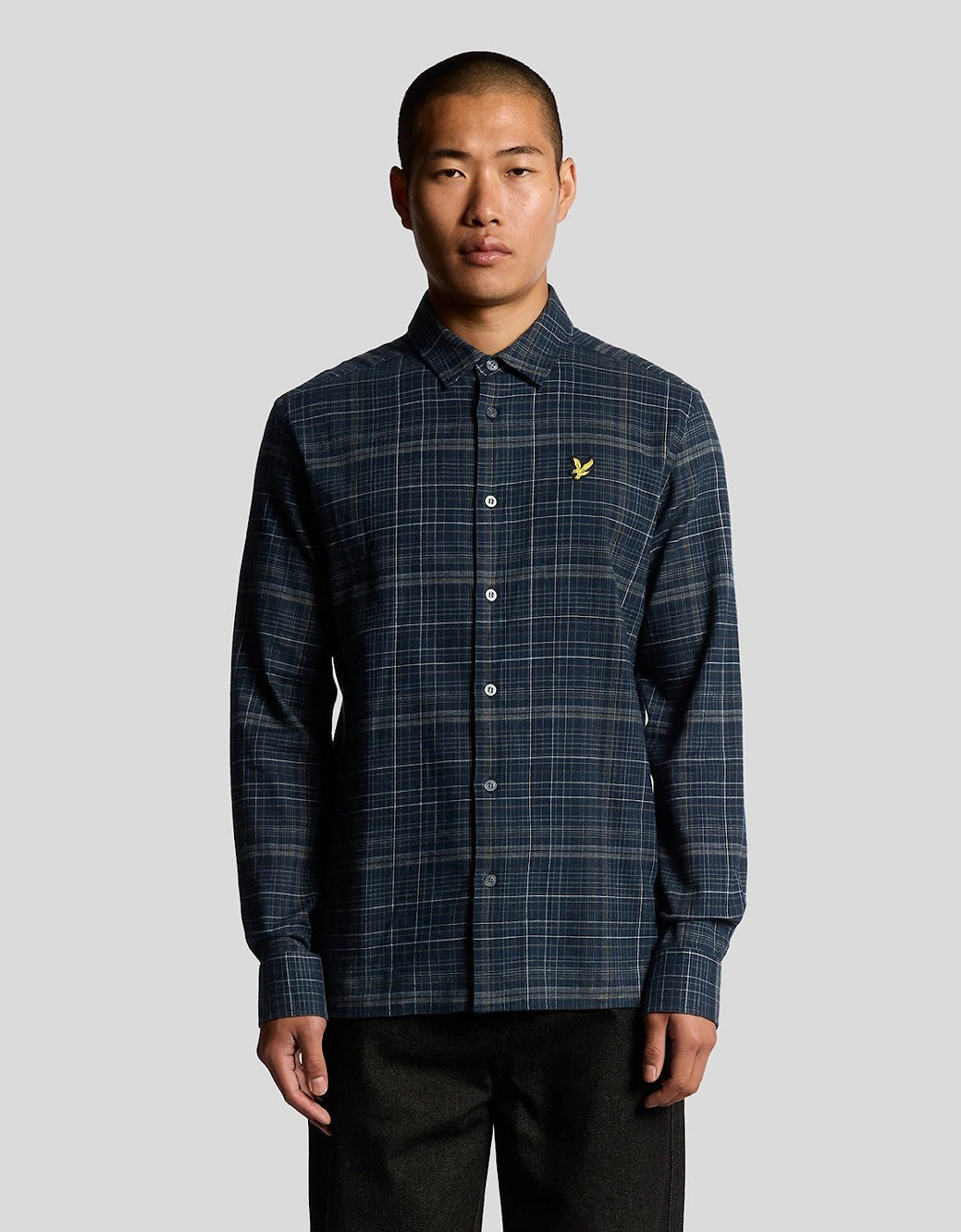 Lyle And Scott Men's Navy Flannel Check Shirt - : 38/Regular M