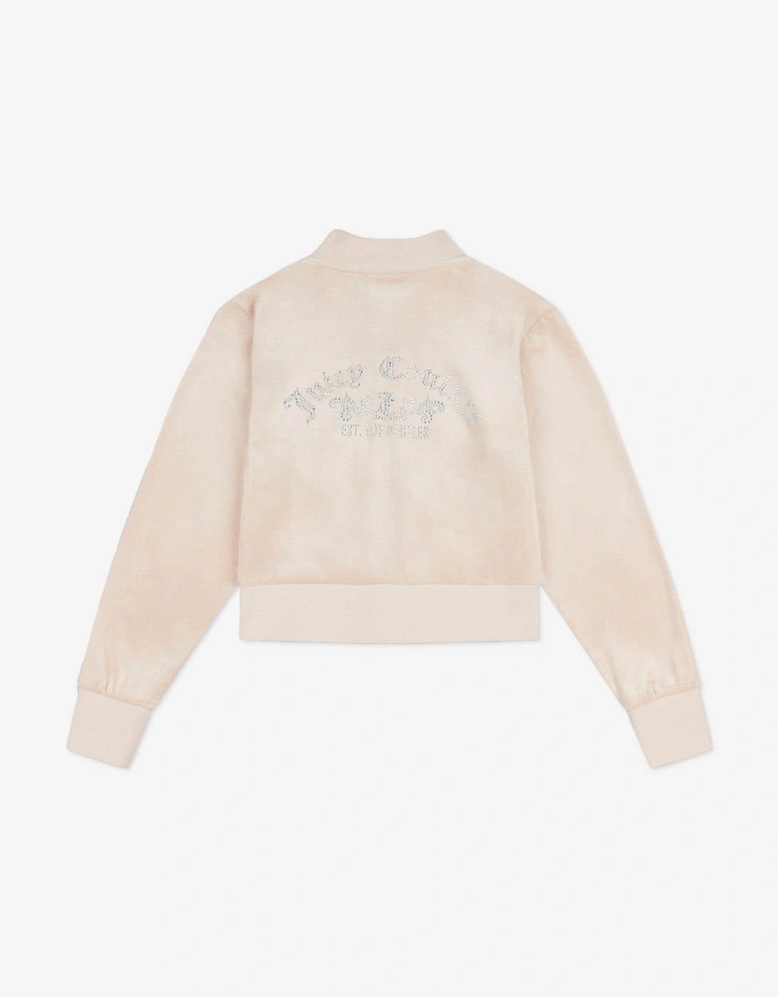Girls Shorter Length Zip Up Top in Beige