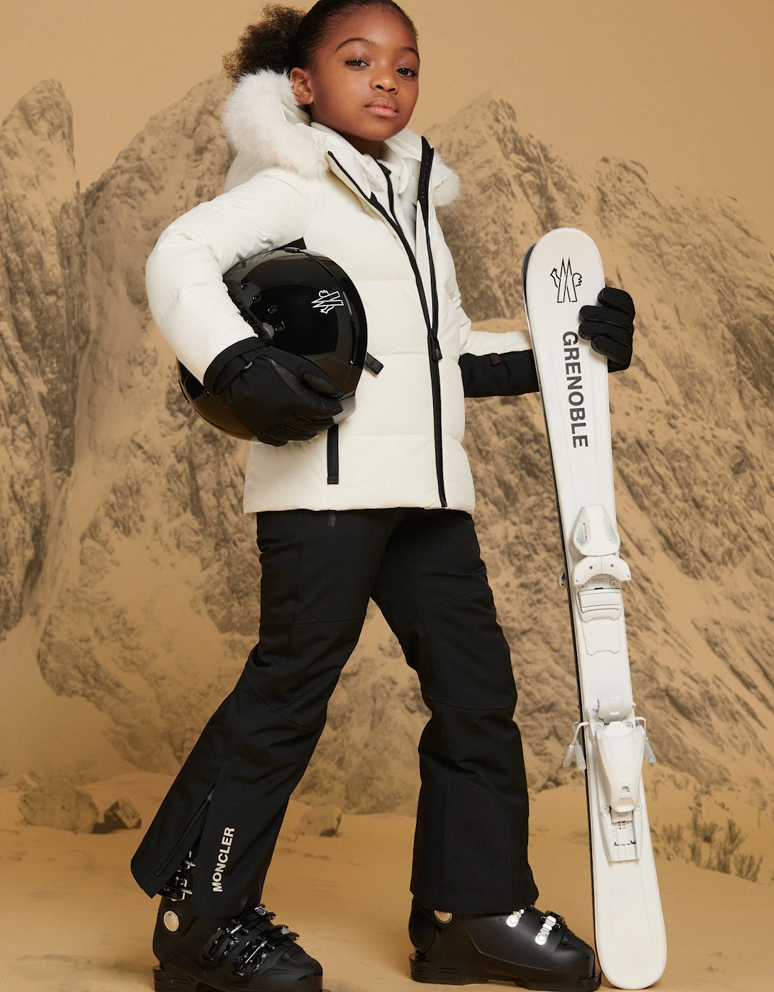 Enfant Girls Grenoble Down Padded New Guyane Jacket in White