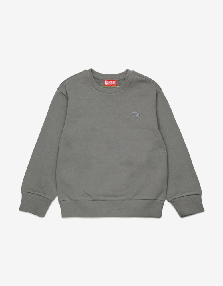 Boys Oval D Logo Sweatshirt in Grey