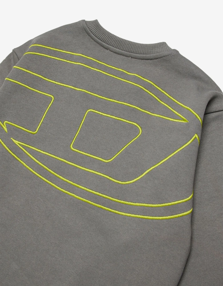 Boys Oval D Logo Sweatshirt in Grey