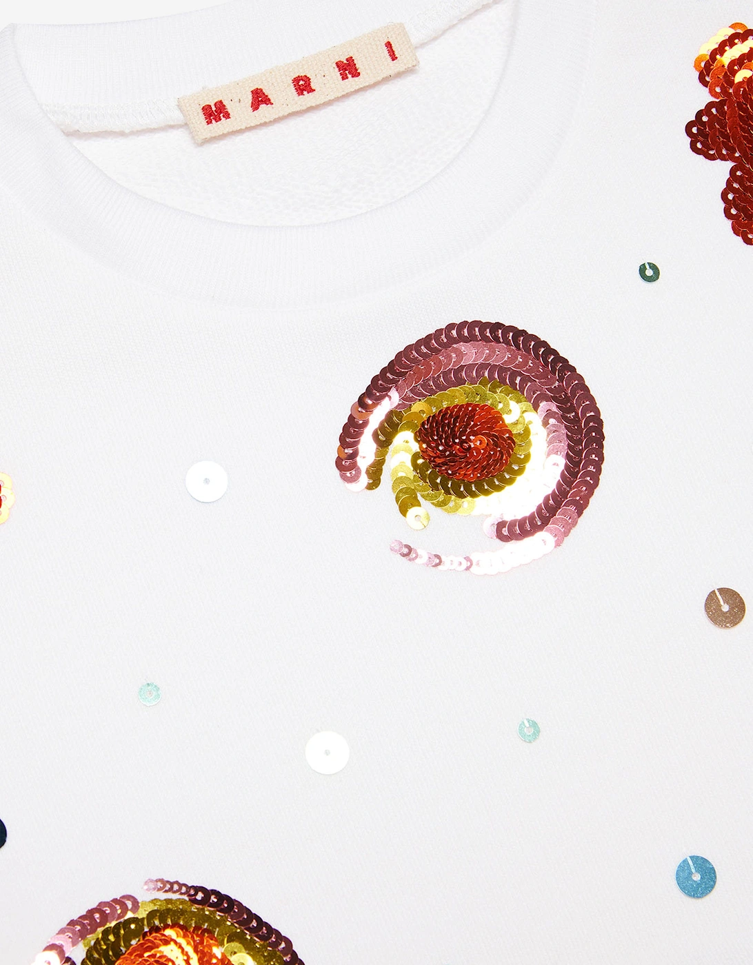 Girls Embellished Flower Sweatshirt in White