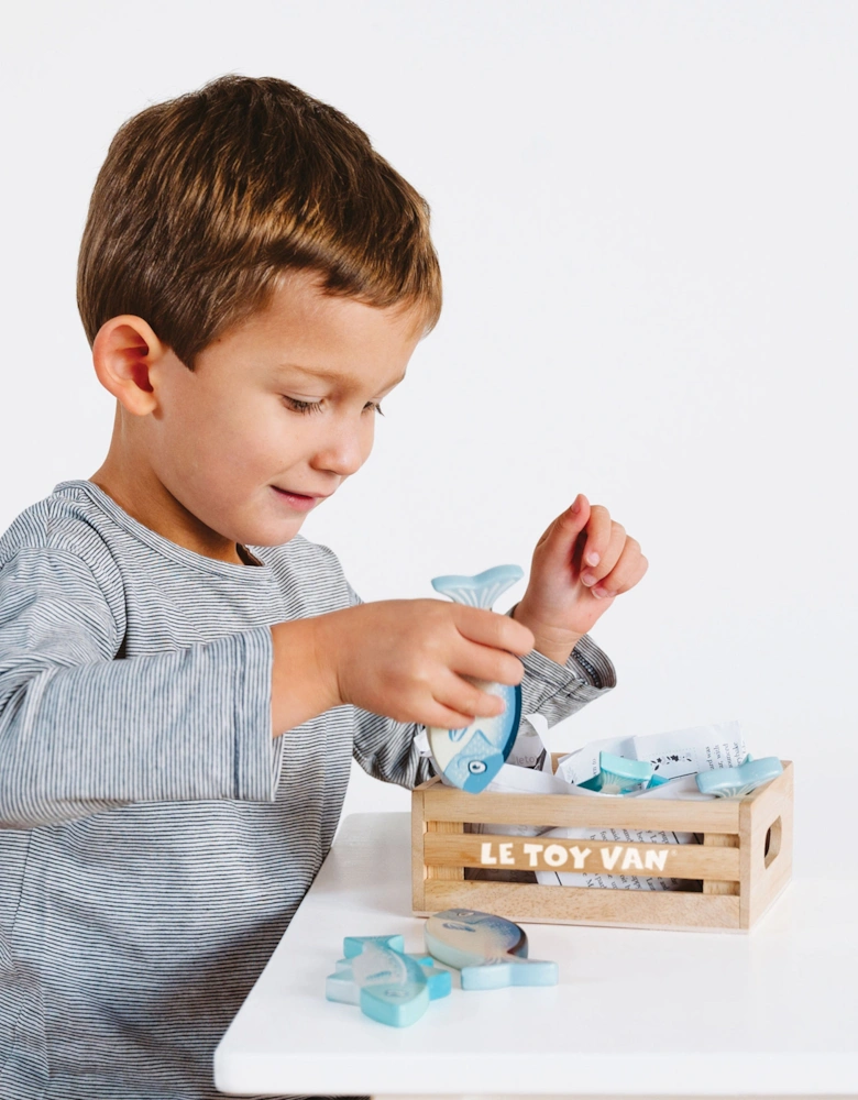Market Fish Wooden Play Food Crate-7 Piece (W:160 D:118 H:60mm)