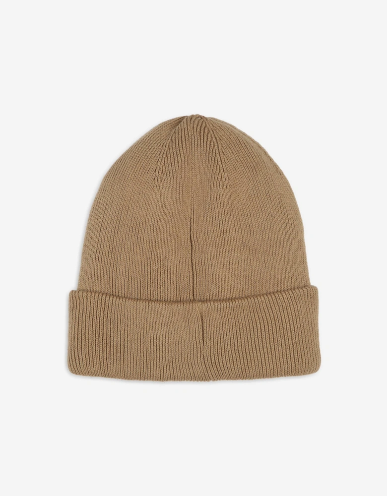 BOSS Boys Knitted Logo Beanie Hat in Brown