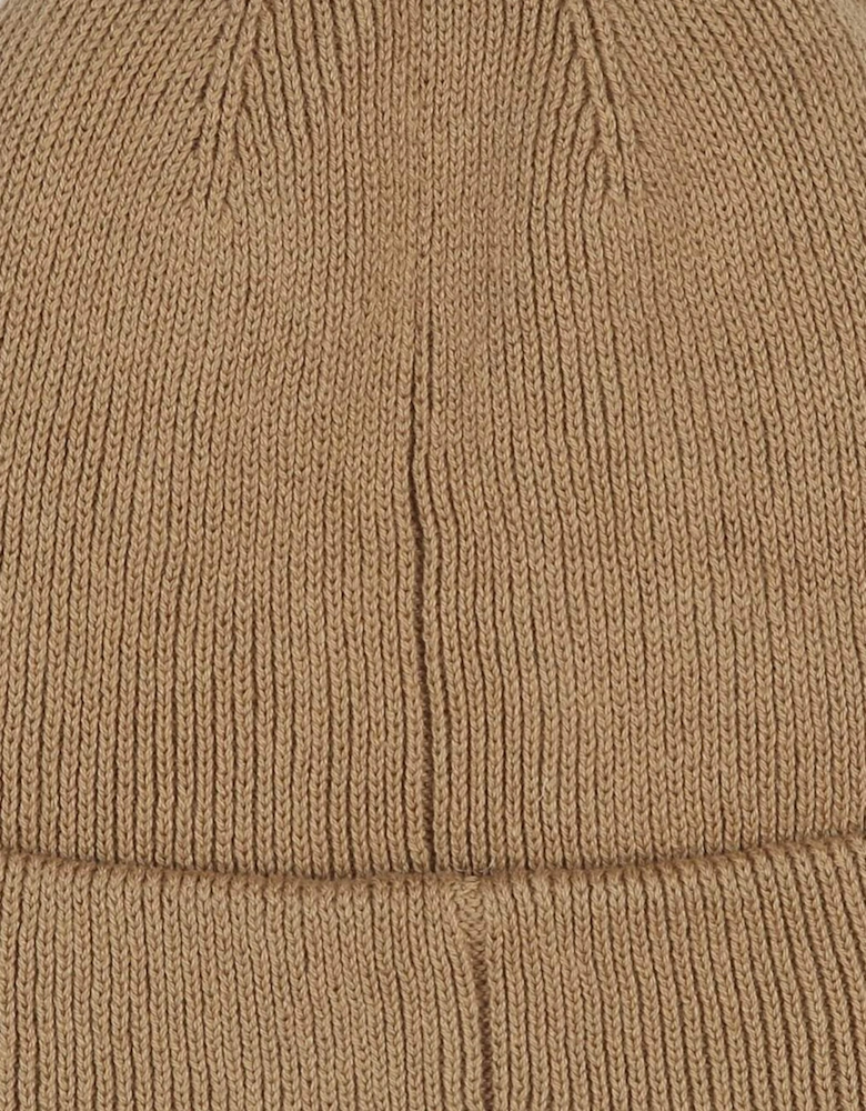 BOSS Boys Knitted Logo Beanie Hat in Brown