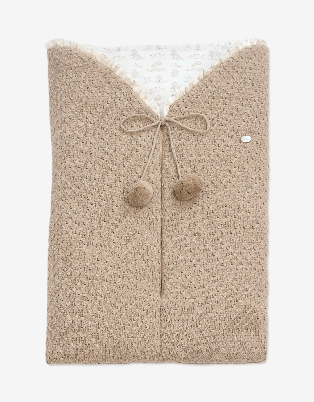 Baby Cotton and Cashmere Knitted Nest in Beige (80cm), 4 of 3
